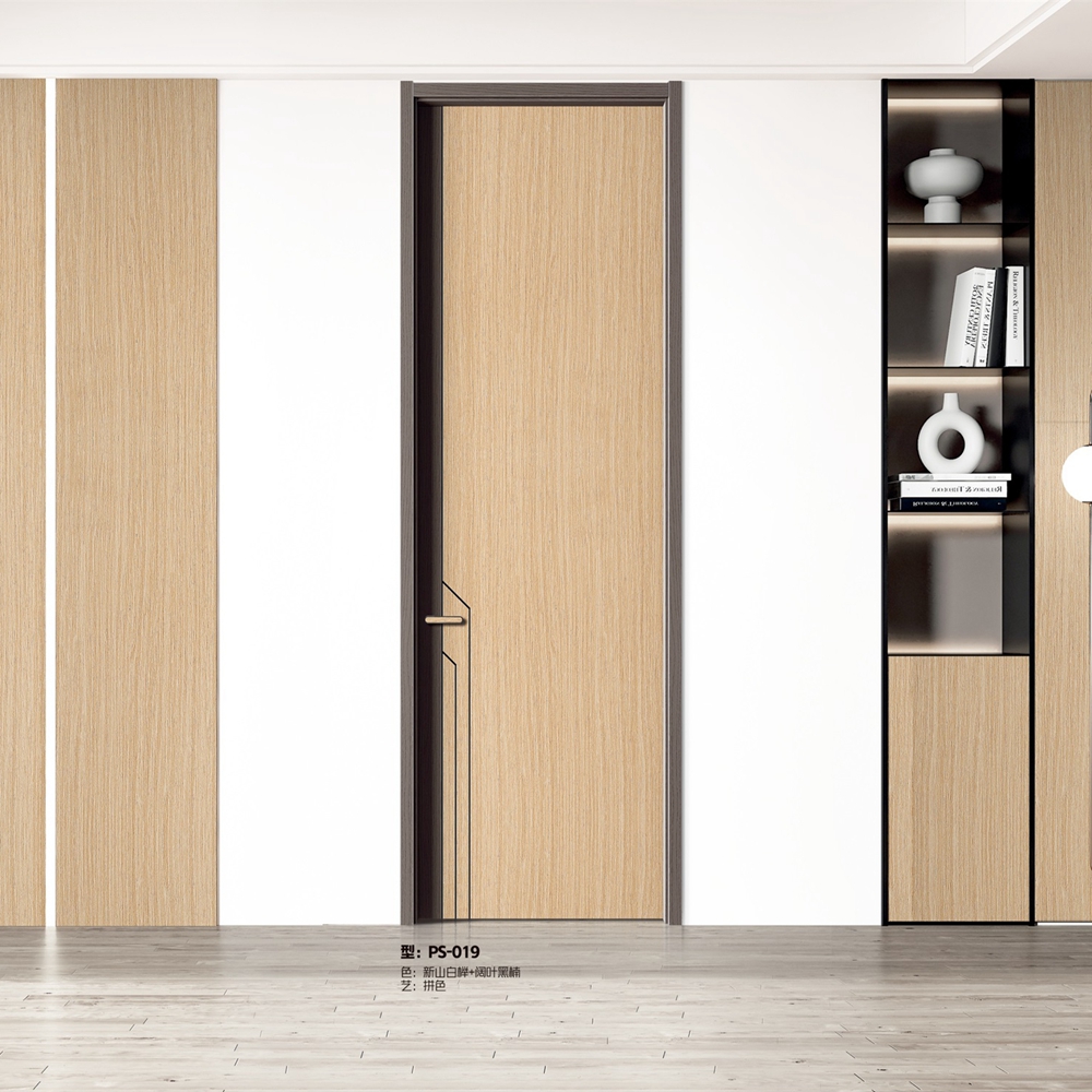 凱洛豪木門PS-019新山白櫸+闊葉黑楠