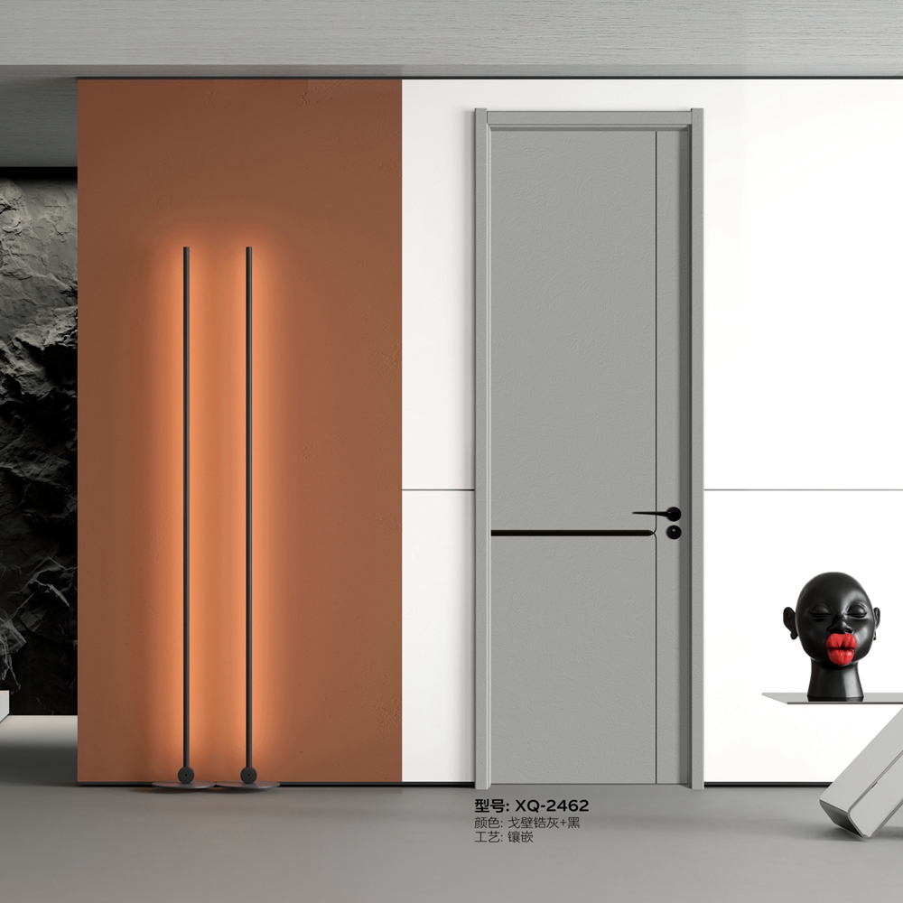 凱洛豪木門XQ-2462戈壁鋯灰+黑